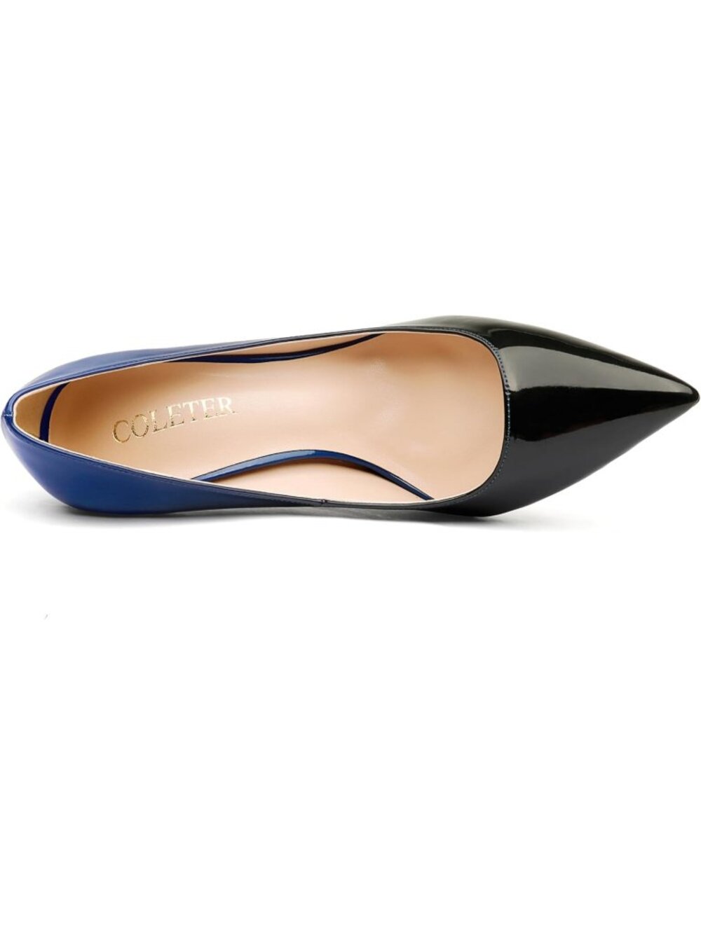 Women's 03 Blue Black Pumps Pointed Toe Slip On Stiletto High Heels Dressy Shoes - Picture 4 of 6